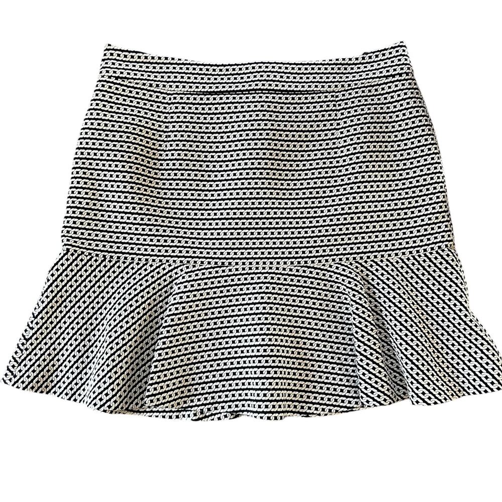 Banana Republic Black and White Fit & Flare Skirt Size 14 Office Siren Corpcore